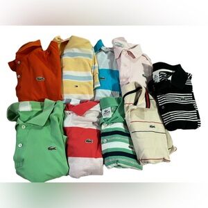 Mens Lot of 9 Vintage Polo Shirts Lacoste Tommy Hilfiger (Lot 1)